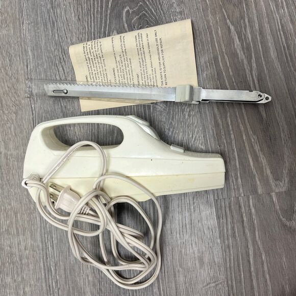 Electric Knife Slice Carve Stainless Steel‎ 2 Knives Vintage Box Manual Portable - Picture 3 of 7